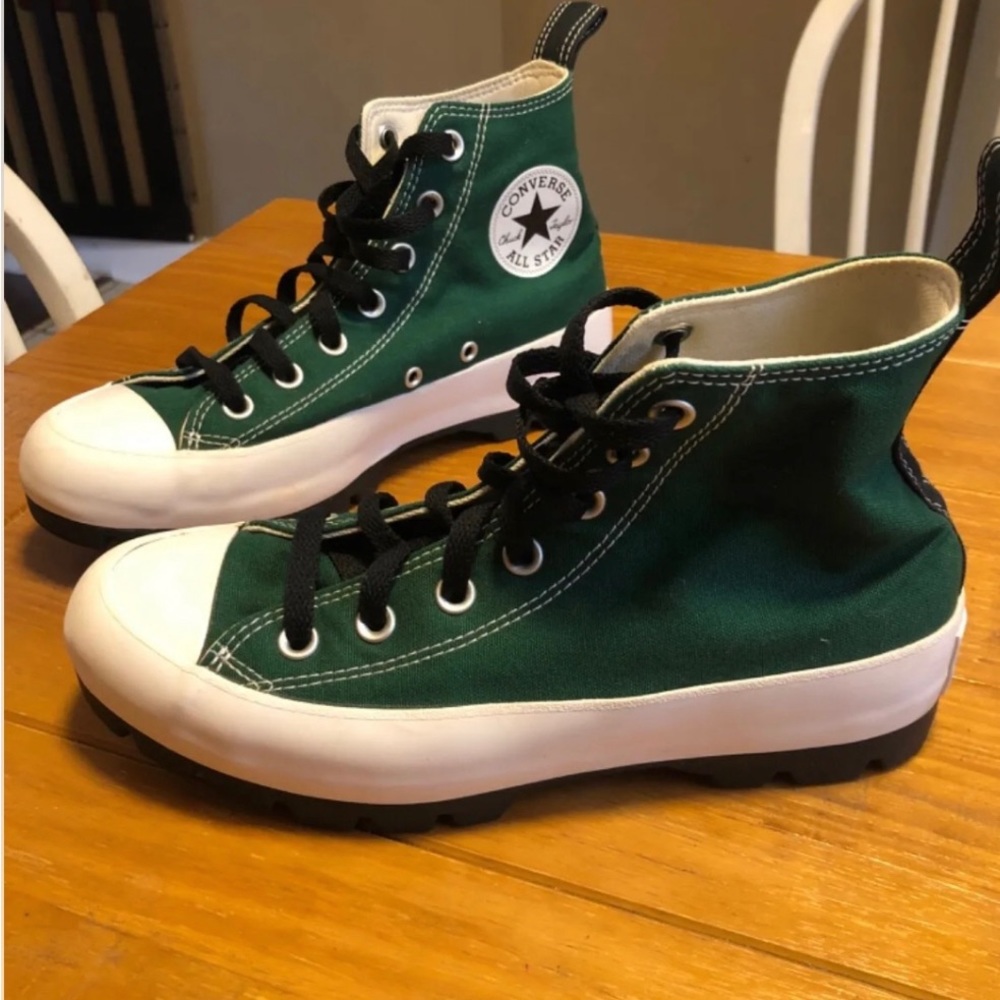 green Chuck Taylor high lugged converse. got last Christmas worn a couple times.